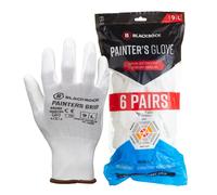 Blackrock Pack Of 6 Pairs Lightweight Painter's PU Grip Safety Work Gloves, Mens Womens Sensitive Precision Working, Ideal For Painting & Decorating,