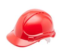 Blackrock Red Hard Hat, Safety Helmet, For Construction, Mens Womens Unisex, Work Hats, Builder, One Size Adjustable Head Strap, HDPE Protection, UK/EU 2016/425 EN937:2012+A1:2012