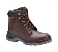 Blackrock Redwood Brown Work Safety Boots, Water Resistant, Steel Toe Cap, Mens and Womens, Work and Utility Footwear, Lightweight On-Site Boots, Construction, Crazy Horse Leather - Size 6