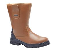 Blackrock S1-P SRC Safety Rigger Work Boots, Mens Womens Steel Toe Cap Tan Leather, Working Boots, Safety Shoes, Protective Midsole, Gardening Boots, Work & Utility Footwear, Construction - Size 11
