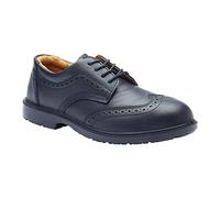 Blackrock Safety Brogue Mens Safety Work Shoes, Steel Toe Cap, Wide Fit, Black Lightweight Leather Safety Footwear, Slip Resistant Security Shoes, Ideal for Managers - Size 9