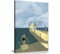 Blackrock, Salthill, Galway Ireland Art Print Framed Canvas Print, Pictures for Home Walls, Bedroom, Living Room & Bathroom Decor 31x20cm (12x8in)