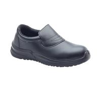 Blackrock Slip-On Safety Shoes, Mens Womens Steel Toe Cap Shoes, Chef Shoes, Nursing Shoes, Orthopedic Non-Slip Work Shoes, Work Utility Footwear, Hygiene, Catering, Kitchen Anti-Slip - Size 10.5
