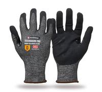 Blackrock TechGuard Pro Cut Resistant Safety Gloves - ISO Cut Level D, EN388 4X42D, Sandy Nitrile Palm for Oily Grip, 21 Gauge Liner, Touchscreen Compatible - Size 7/S