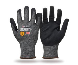 Blackrock TechGuard Pro Cut Resistant Safety Gloves - ISO Cut Level D, EN388 4X42D, Sandy Nitrile Palm for Oily Grip, 21 Gauge Liner, Touchscreen Compatible - Size 9/L