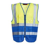 Blackrock Yellow & Blue Premium Hi Vis Vest With Pockets, ID Pouch & Key Loop, Mens Womens Reflective High Vis Vests With Secure Zip, Safety Vest Security Clothing, Fully EN Certified - Size 3XL