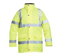 Blackrock Yellow Hi Vis Waterproof Jacket, Men’s and Women's Reflective Work Jacket, High Visibility Safety Workwear, Comfort Fleece Lined Collar and Quilt Lined Coat, Fully EN Certified - Size Medium