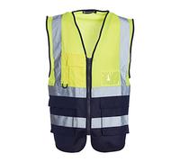 Blackrock Yellow & Navy Premium Hi Vis Vest With Pockets, Size Small
