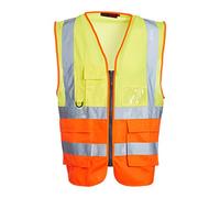 Blackrock Yellow & Orange Premium Hi Vis Vest, Size Small - With Pockets