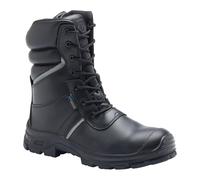 Blackrock Yukon Waterproof Composite Safety Boots with YKK Side Zip Metal Free Toe Cap and Midsole S7S SC HRO FO SR Heat Resistant Work Boots with Slip Resistant PU Rubber Sole - Size 11 Black