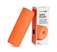 BLACKROLL® Mini Flow Fascia Roller (15 x 5 cm), Small Fitness Roller with Ribbed Surface, Handy Massage Roller for Travel, Office & Gym, Medium Hardness, Made in Germany, Orange