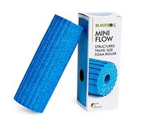 BLACKROLL® Mini Flow Fascia Roller (15 x 5 cm), Small Fitness Roller with Ribbed Surface, Handy Massage Roller for Travel, Office or Gym, Medium Hardness, Made in Germany, Azure