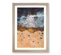 Blacks Beach in San Diego Cali Painting Framed Print | A2 Oak Framed Wall Art | Ready to Hang | Modern Beach Picture | Living Room Bedroom Lounge Office