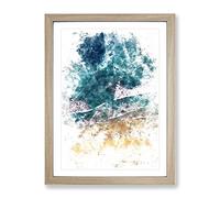 Blacks Beach In San Diego Watercolour Modern Framed Print | A2 Oak Framed Wall Art | Ready to Hang | Modern Beach Picture | Living Room Bedroom Lounge Office