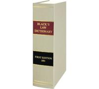 Black's Law Dictionary, 1st Edition by Henry C. Black (June 03,1991)