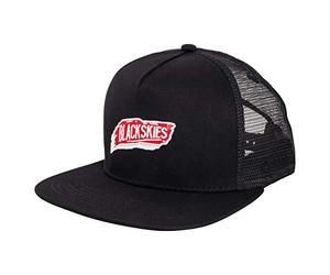 Blackskies® Anthem Trucker Snapback Cap | Unisex Baseball Cap Hat Men Women Skater Mesh - Black Cap - Streetwear Outdoor Summer Casual