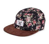 Blackskies® Black Beauty Vol. II 5-Panel Cap Rose Floral Black Unisex Baseball Cap | Men Women Cap - Streetwear Outdoor Summer Casual