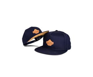 Blackskies® Essentials Snapback Cap - 2-Piece Set Parent Child - Matching Baseball Cap Father-Mother-Child Gift Mini-Me Basecap Dad-Son & Mom-Daughter Dark Blue-Brown - 49-54 cm