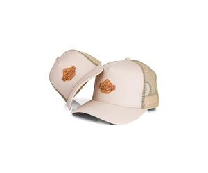 Blackskies® Essentials Trucker Cap - 2-Piece Set Parent Child - Matching Baseball Cap Mother-Father-Child Gift Mini-Me Cap Dad-Son & Mom-Daughter Beige-Brown - 45-49 cm