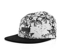 Blackskies® Fenrir 5-Panel Camp Cap | Unisex Baseball Cap Surfer Skater Snapback Strapback Marble White - Men Women Streetwear Outdoor Summer Casual