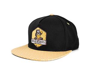 Blackskies® Good Things Inc. Snapback Cap | Men Women Baseball Cap Hat Basecap Black Honeycomb Gold Honey Bear Bee Cap - Unisex Streetwear Outdoor Summer Casual