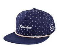Blackskies® Harbor Snapback Cap Nautical Anchor Blue Beige Maritime Unisex Baseball Hat - Men Women Streetwear Outdoor Summer Casual
