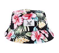 Blackskies Paradise Bucket Hat | Men Women Unisex Sun Hat Fishing Hat Black Floral Pattern