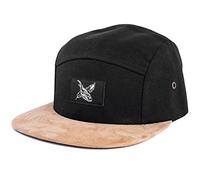 Blackskies Port Fairy 5-Panel Cap Suede Leatherette Visor Unisex Baseball Cap Black