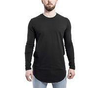 Blackskies Side Zip Long Sleeve T-Shirt | Long Oversize Fashion Basic Longsleeve Men's Long Shirt Long Tee with Zipper - Black X-Large XL