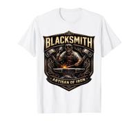 Blacksmith Artisan of Iron Metalsmith Metal Worker Quote Fun Value Graphic T-Shirt, Men, White, M