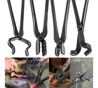 Blacksmith Forge Tool Set, Blacksmith Tool, Blacksmith Anvil Tool Set, V-Bit Pliers, Wolf Jaw Pliers, Flat Pliers, Blade Pliers (Pack of 4)