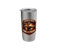 Blacksmith Forged with Fire and Pride Metalsmith Quote Anvil Stainless Steel Insulated Tumbler