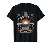 Blacksmith Patent Print Antique Anvil Blueprint Vintage T-Shirt