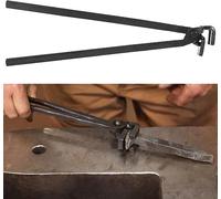 Blacksmith Tongs Quick Railroad Spike Tongs, RR Spike Head Tongs for Holding Railroad Spikes, About 38.5cm (15in) Total Long