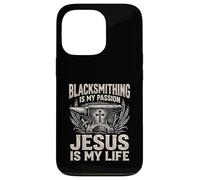 Blacksmithing Is My Passion Jesus Is My Life Blacksmith Case for iPhone 13 Pro