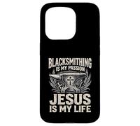 Blacksmithing Is My Passion Jesus Is My Life Blacksmith Case for iPhone 15 Pro