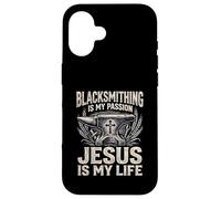 Blacksmithing Is My Passion Jesus Is My Life Blacksmith Case for iPhone 16