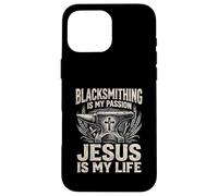 Blacksmithing Is My Passion Jesus Is My Life Blacksmith Case for iPhone 16 Pro Max