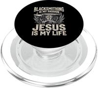 Blacksmithing Is My Passion Jesus Is My Life Blacksmith PopSockets PopGrip for MagSafe