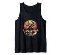 Blacksmithing is My Therapy Anvil Hammer Sunset Tank Top