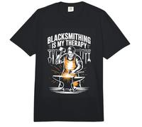 Blacksmithing is My Therapy Blacksmith Anvil Forge Comfort Colors Adult Heavyweight T-Shirt