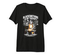 Blacksmithing is My Therapy Blacksmith Anvil Forge Premium T-Shirt