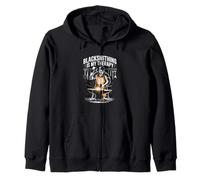 Blacksmithing Is My Therapy Blacksmith Anvil Forge Zip Hoodie