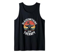 Blacksmithing is My Therapy Retro Anvil Hammer Tank Top