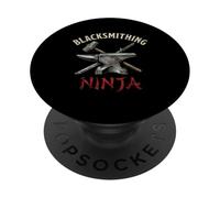 Blacksmithing Ninja Hammer Sword Anvil Metalworker Warrior PopSockets Adhesive PopGrip