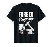 Blacksmiths & Bladesmiths, Forged Properly with Anvil Hammer Value Graphic T-Shirt, Men, Black, S