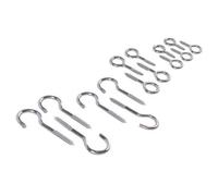 Blackspur 15Pc Galvanised Iron Screw Hooks Set - 4 Sizes