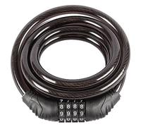 Blackspur 1x Black 1.8m Steel Combination Cable Lock - Long Wire Bike Bicycle Luggage Suitcase Security Shackle Key Code Padlock