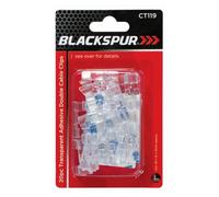 Blackspur 20Pc Transparent Adhesive Double Cable Clips
