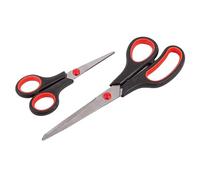 2pc Black Stainless Steel Scissors Set - Multi-Purpose Home Office Kitchen Paper Cutting Craft Sewing Shears - by Blackspur